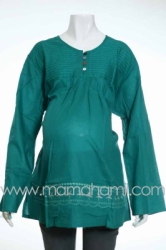 baju hamil jumbo muslim kancing warna hijau  BHJ 50  large